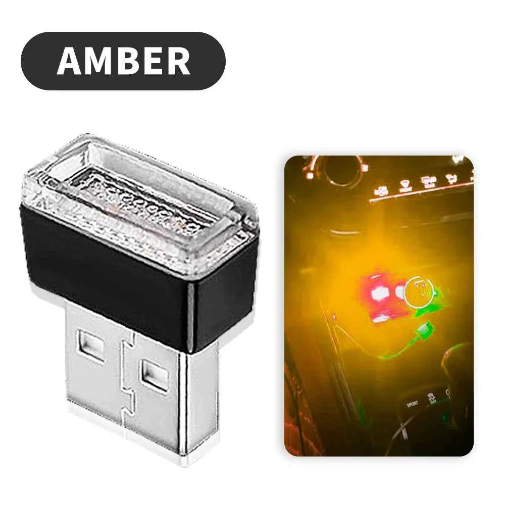 2PCS USB LED Car Light Interior Mini Atmosphere Light Emergency Lighting Light PC Auto Colorful Decorative Lamp