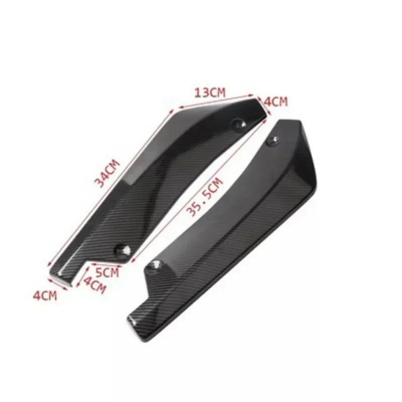 Car Front Rear Anti-collision Corner Protection Universal Carbon Fiber Gloss Black Bumper Strip Rear Spoiler Modification Parts