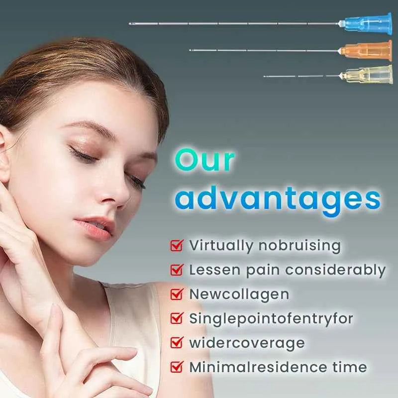 50pcs Micro Tip Blunt Cannula for Filler 18G 20G 21G 22G 23G 25G 27G 30G Disposable Sterile Nose/Lip Micro Cannula