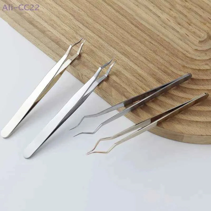 LuxeLash Anti-Slip Precision Tweezers | Curved & Straight Tips for Flawless Lash Extensions & Nail Art