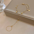 Stainless Steel Punk Chunky Beaded Ring Bracelet Hand Chain Bracelets for Women Summer Holiday Beach Travel Hand Jewelry Gift The jack market .AU The jack market .AU Jewellery & Chains $ 48 200001034:5740#Gold Color