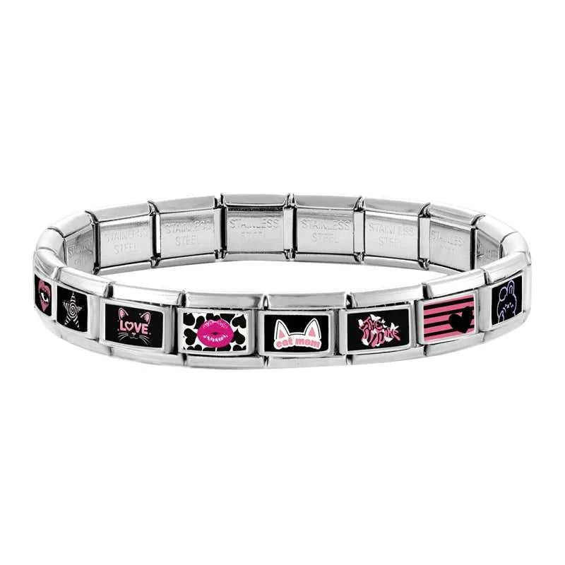 Creative Black Series Cute Rabbit Cat Heart Star Eye Lips Italian Charm Links Fit 9mm Stainless Steel Bracelet DIY Making Gifts The jack market .AU The jack market .AU Jewellery & Chains $ 52 200001034:200003757#A14;200007763:201336100