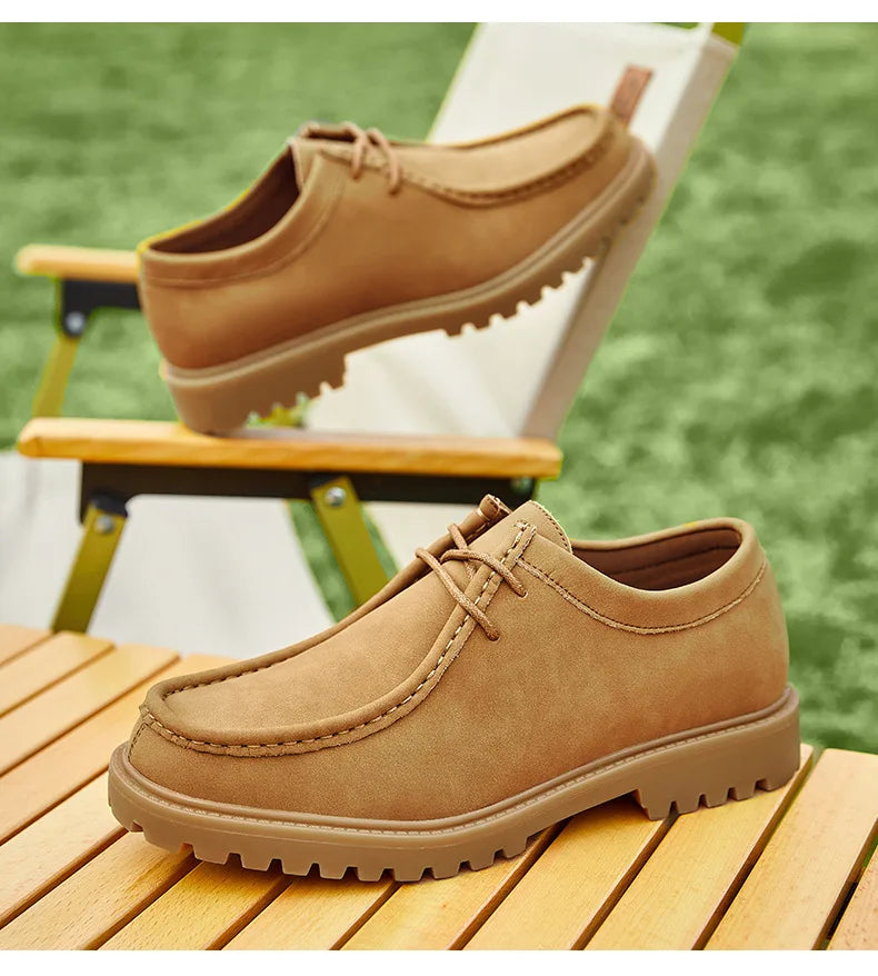 New 2025 Spring Autumn Outdoor Men's Walking Shoes Men Durable Sole Casual Loafers Male Fashion Cow Leather Footwear