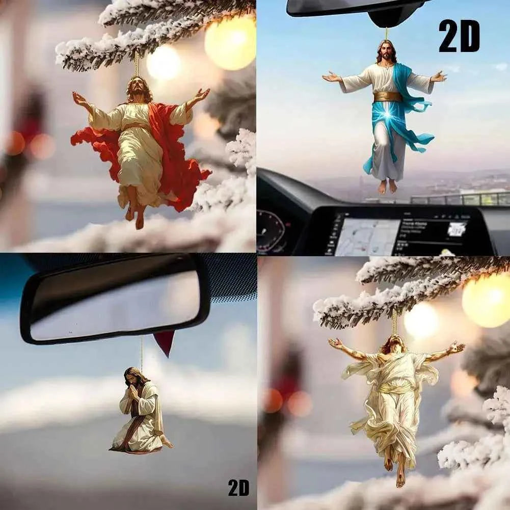 Acrylic Car Ornaments Divine Hanging Ornament, Cross For Car Mirror Hanging Christian Gifts For Men Women Xmas Gifts