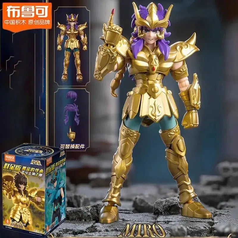 In Stock Blokees Saint Seiya Blind Box Stars 2 Sagittarius Libra Aquarius Assembly Model Animation Peripheral Gift