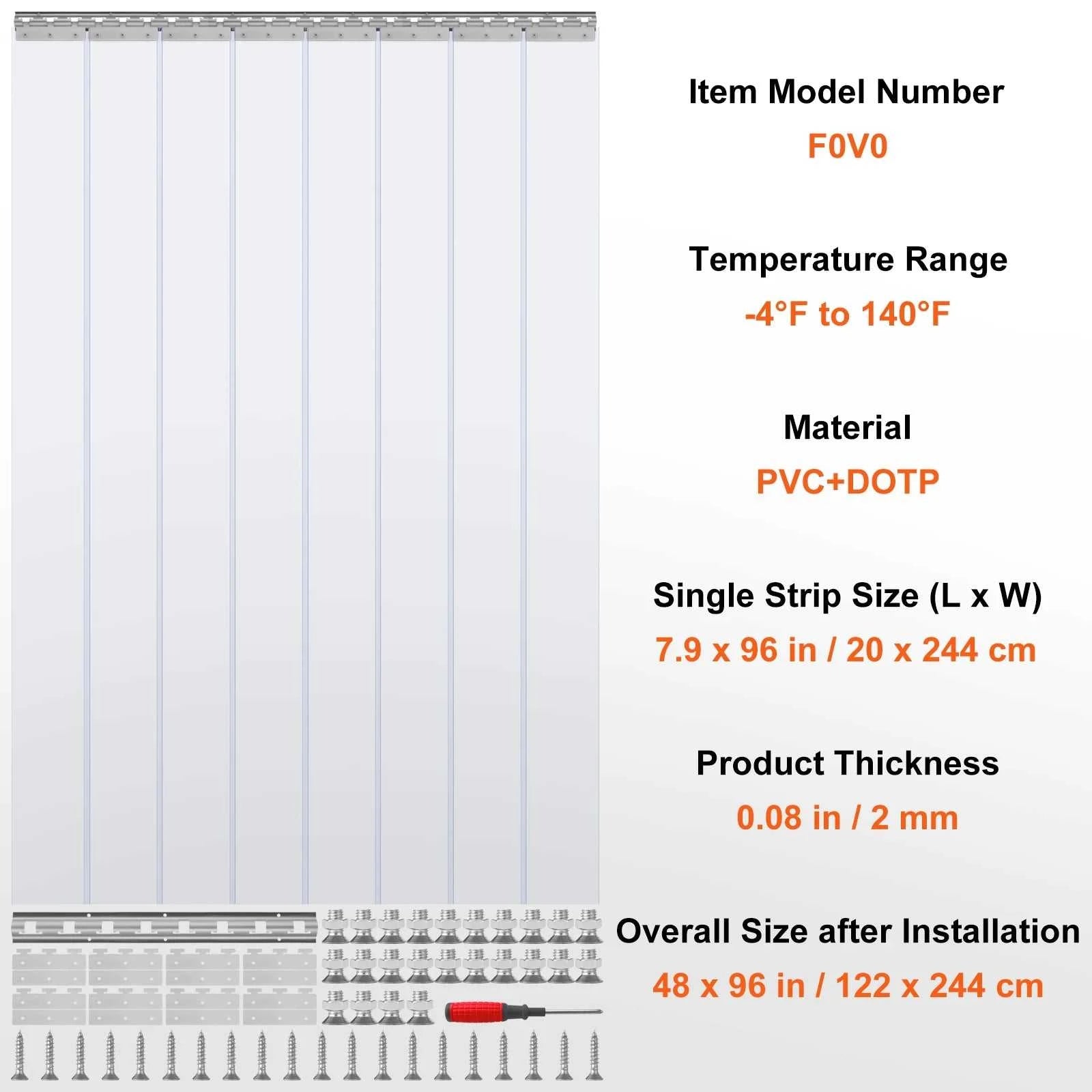 SucceBuy PVC Clear Strip Curtain 84" x 38"/48"/60" Plastic Windproof Door Freezer Curtain Hanging Strips for Warehouse Home The jack market .AU The jack market .AU Home $ 109 14:200002130#38x84in;200007763:201336105