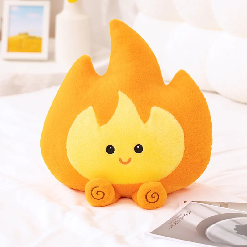 46CM Cute Little Fire Man Plush Toys Cartoon Anime Stuffed Dolls Kawaii Room Decor Toy Hobby Collection