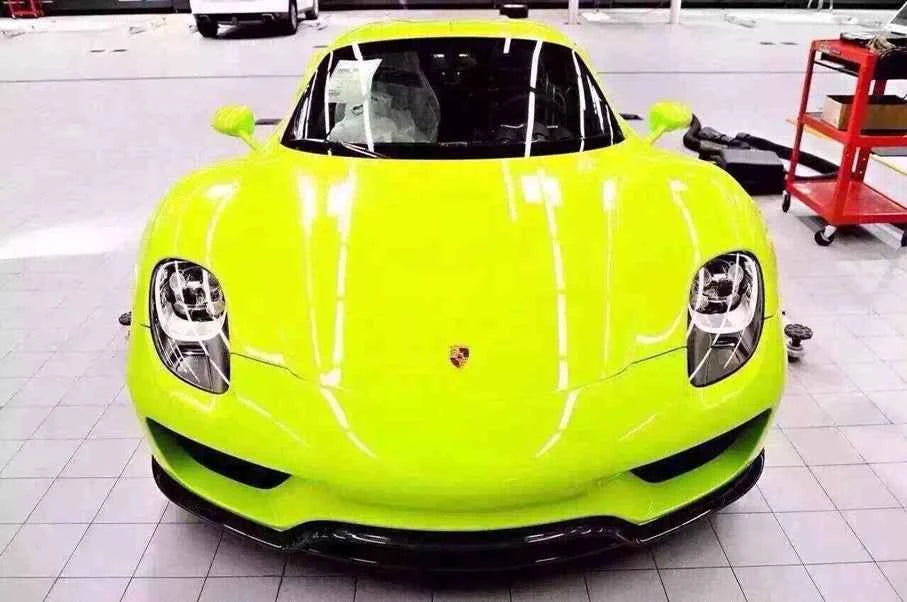 Premium Car Styling Glossy Fluorescent Yellow Vinyl Sticker Glossy Fluorescent yellow Vinyl Wrap Self Adhesive Sticker