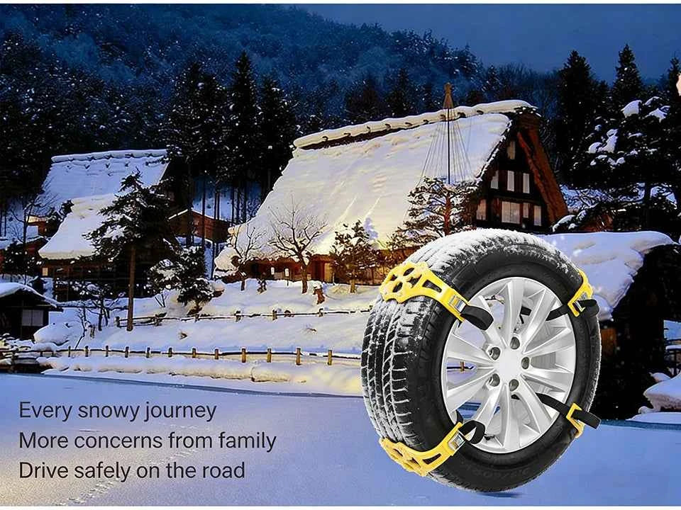 Car Snow Chains Universal Easy Install Tire Anti-Slip Chains for SUV Sedan Ice Snow Muddy Road Durable Emergency Traction Chains