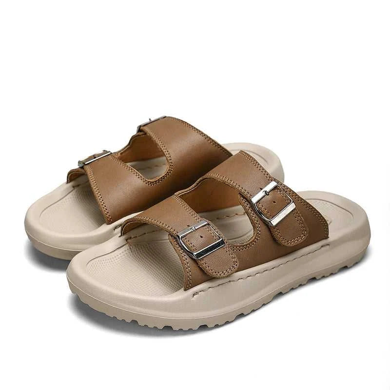 Italian Leather Double Buckle Cowhide Slippers for Men Hotel Beach Summer Shoes High Quality Slip on Light Flats Male Flip Flops The jack market .AU The jack market .AU Step Up Your Style: Trendy Shoes for Every Occasion! $ 90 14:193;200000124:100013888
