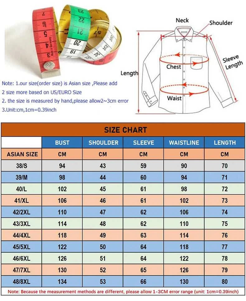 High Quality 100% Cotton Men's Shirts Long Sleeve Slim Fit Business Formal Striped Shirt Social Male Clothing Plus Size 8XL 7XL The jack market .AU The jack market .AU Men Fashion $ 43 14:691#6808;5:200000900#47 Size (100-110KG)