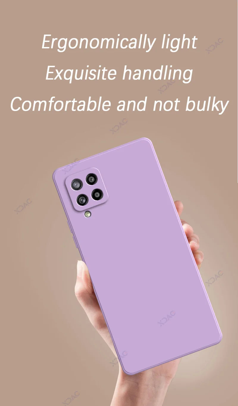 Samsung Luxury Soft Square Liquid Silicone Case - Ultimate Protection for Galaxy A22 4G & A42 5G