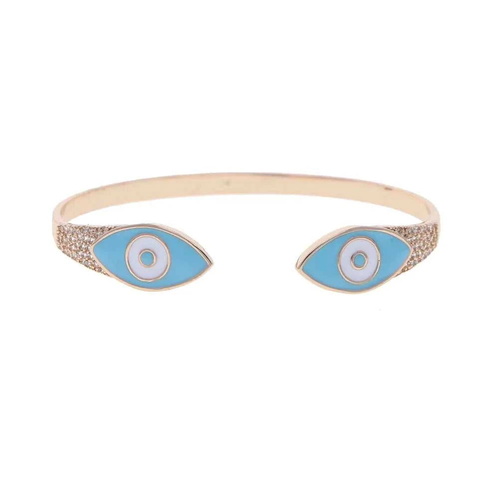 Turkish Evil Eye Pink Green Blue Enamel Cuff Bracelet for Women Paved White Cz Rose Gold Plated Color Bangles Fashion Jewelry The jack market .AU The jack market .AU Jewellery & Chains $ 57 166:202711811;200001034:361180#Pink