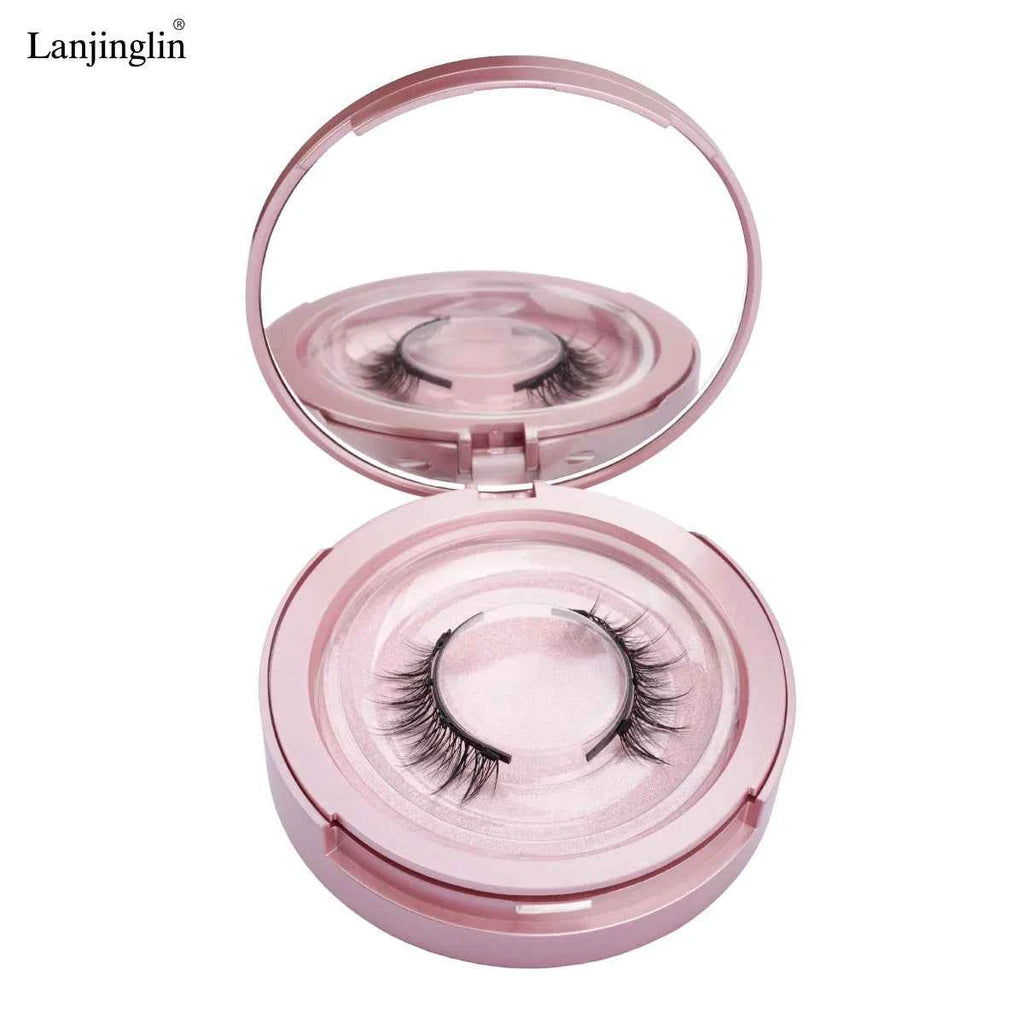 Lanjinglin Magnetic Eyelashes with Tweezer – Effortless Glam, No Glue, Soft & Natural Look, 2 Pairs