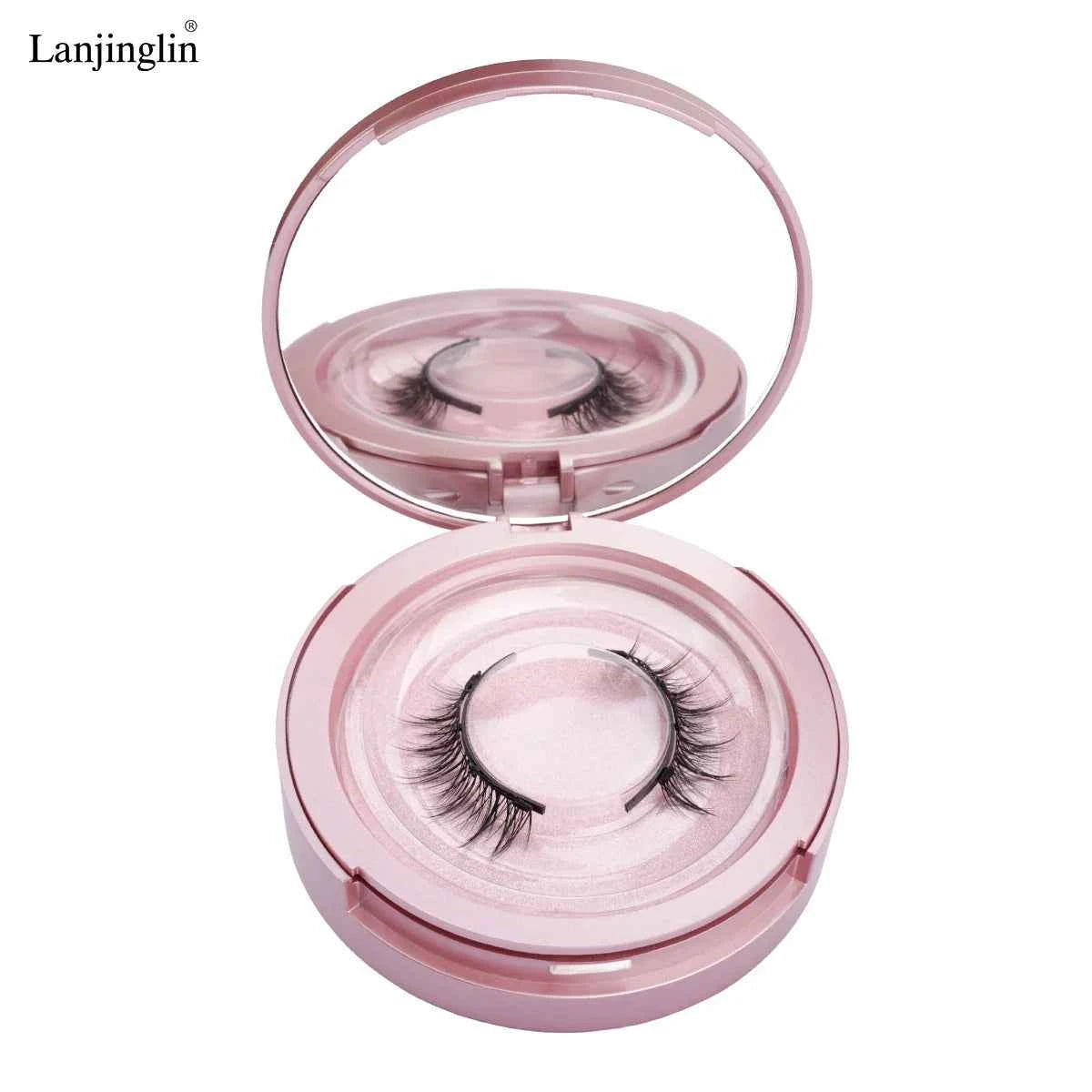 Lanjinglin Magnetic Eyelashes with Tweezer – Effortless Glam, No Glue, Soft & Natural Look, 2 Pairs