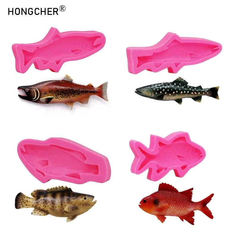 Silicone Fish Mold - Food Safe Chocolate Candy Fondant Ice Mold Flexible Soap Candle Wax Resin Polymer Clay Mold,Fish Mold The jack market .AU The jack market .AU Fishing Gear $ 20 14:200006153#Pink