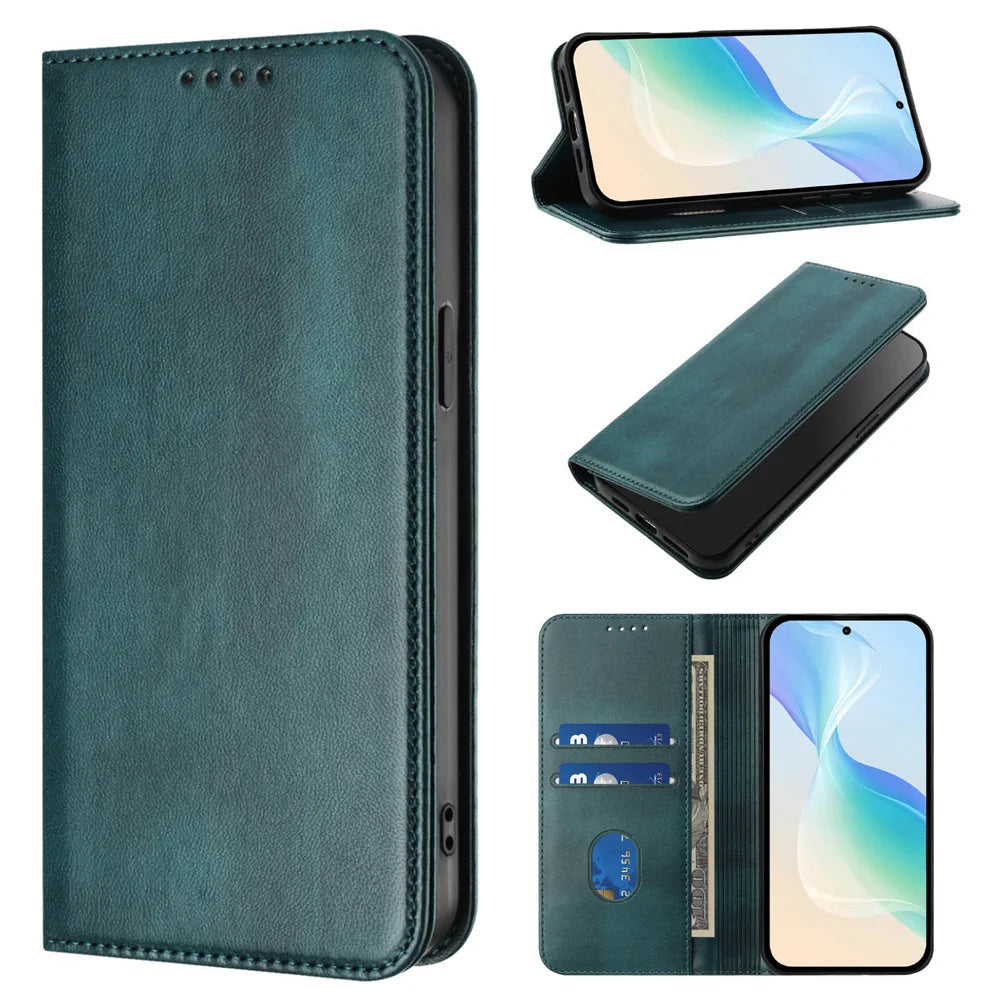 Luxury Leather Wallet Flip Case for Xiaomi Redmi 15/15C & Poco C85 - Magnetic Back Cover