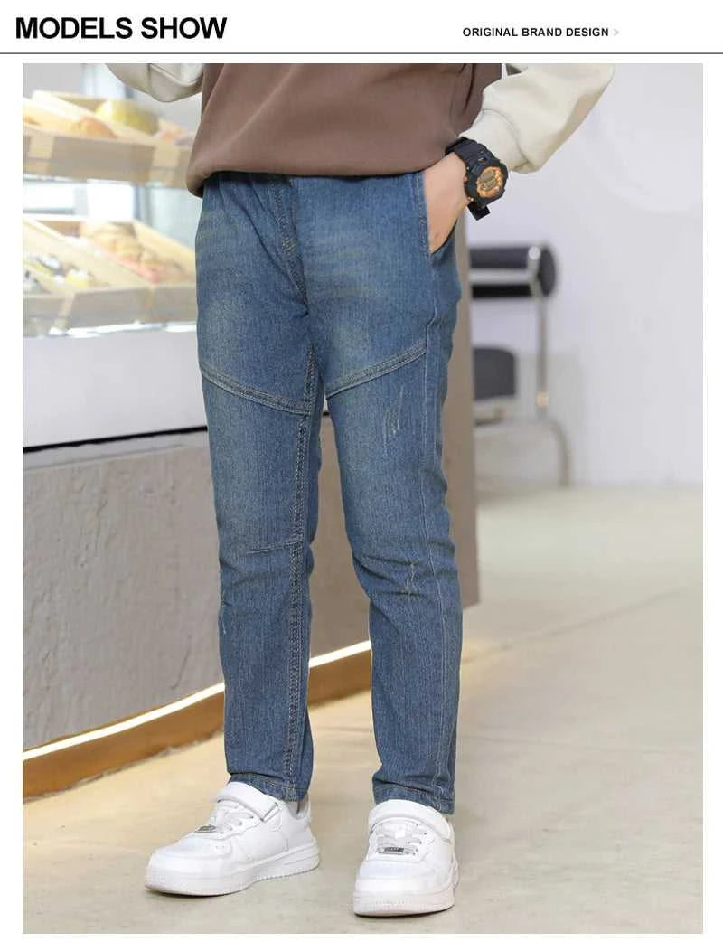 IENENS 4-11 Years Boys Slim Straight Jeans Children Denim Long Pants Kids Casual Trousers The jack market .AU The jack market .AU Mum & Kids: Essential Products for Every Family $ 37 14:771#Navy blue;200000463:200661900#6 Years