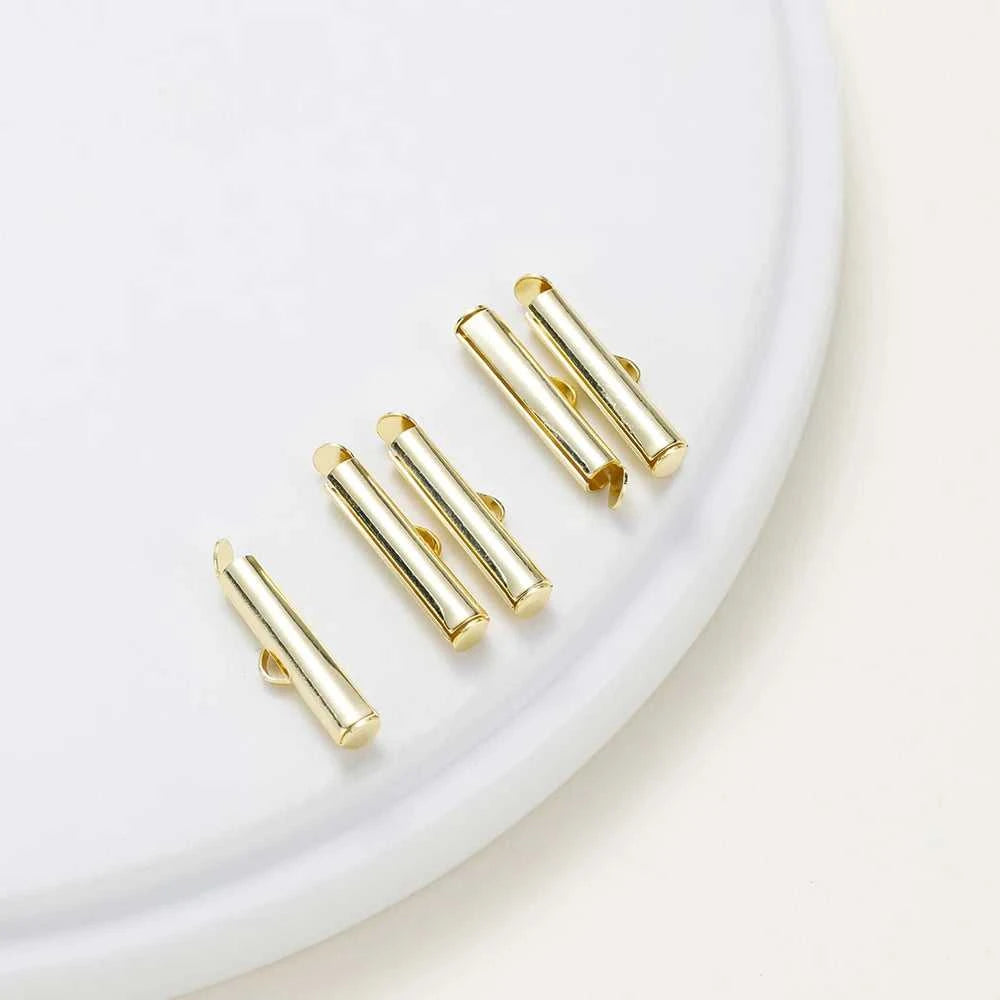 10PCS 14/18K Gold Brass Side Crimp End Tube Slide Clasps Bracelet Earring Buckles Connectors DIY Jewelry Making Findings The jack market .AU The jack market .AU Jewellery & Chains $ 48 14:29#14K;5:100014065#30x4mm
