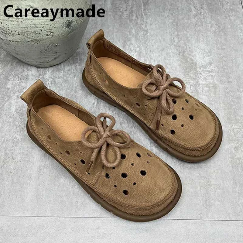 Careaymade-Summer top layer cowhide sandals,clown cute big toe shoes,hollow hole shoes,pure Handmade breathable casual shoes 34 The jack market .AU The jack market .AU Step Up Your Style: Trendy Shoes for Every Occasion! $ 112 14:29#Beige Elastic band;200000124:200000334