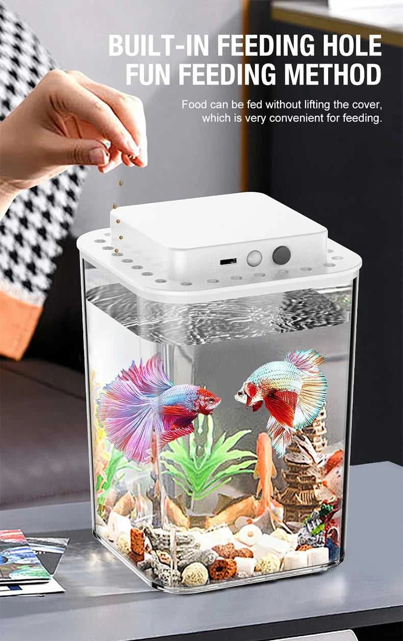 Desktop fish tank, new aquarium, lazy person, no water change, self circulating ecological fish tank, living room, small ecologi The jack market .AU The jack market .AU Fishing Gear $ 34 14:100018786#black