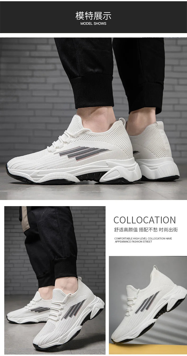 Men Elevator Shoes Fashion Outdoor Casual Sneakers Height Increase Shoes for Men Height Increase Insole 8CM Lift Platform Shoes