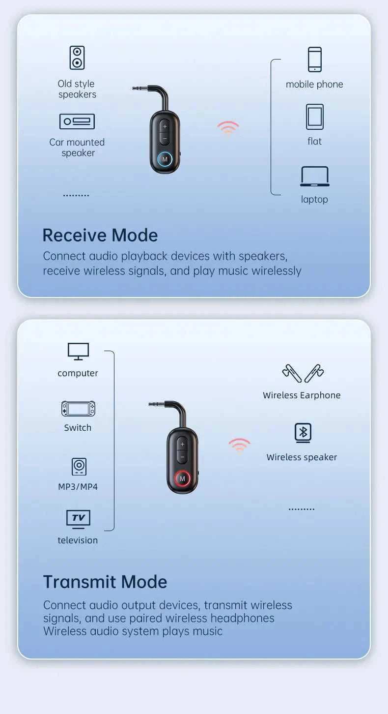 Bluetooth 6.0 Audio Transmitter Receiver 3.5MM AUX Hifi Stereo Music Wireless Adapter With Mic For Car Airplane TV PC Headphone The jack market .AU The jack market .AU Accessories Electronics $ 55 14:193#Bluetooth 6.0;200007763:201336100
