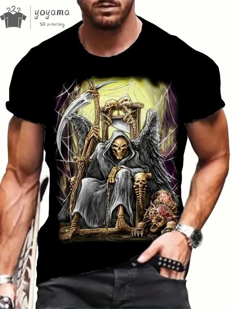 Men's Horror Skull Print T-Shirt 3D Print Vintage O-Neck Short Sleeve Fashion Oversized T-Shirts Men's Summer Street Clothing The jack market .AU The jack market .AU Men Fashion $ 25 14:771#P2TGL22WU;5:100014066
