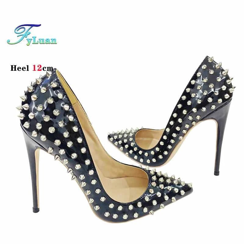 Super Thin Heel 8 10 12CM Sexy All Spikes Rivets Women Pumps Pointed Toe Super High Heels Party Nightclub Fashion Shoes Size 46 The jack market .AU The jack market .AU Step Up Your Style: Trendy Shoes for Every Occasion! $ 117 14:173#As Picture Shown;200000124:100010483