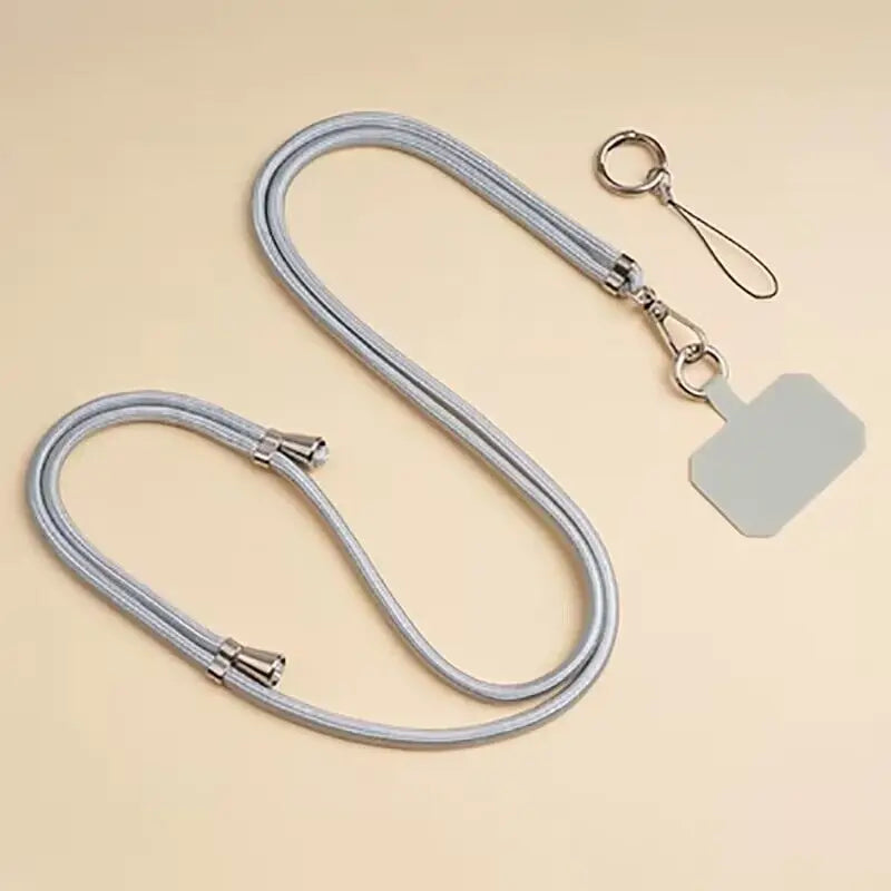 Universal Adjustment Phone Lanyard Necklace Strap Phone Case Solid Color Long Hanging Rope With Clip Anti-Lost Crossbody Lanyard