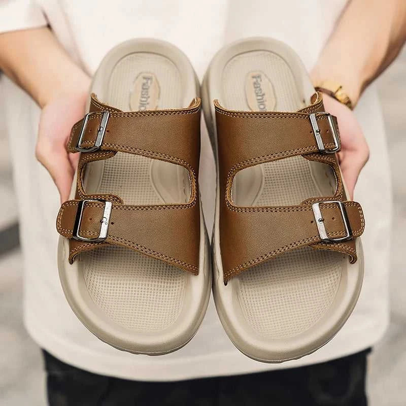 Italian Leather Double Buckle Cowhide Slippers for Men Hotel Beach Summer Shoes High Quality Slip on Light Flats Male Flip Flops The jack market .AU The jack market .AU Step Up Your Style: Trendy Shoes for Every Occasion! $ 90 14:193;200000124:100013888