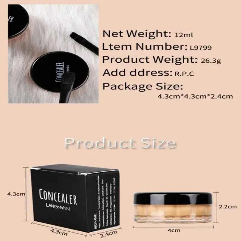 12ML Foundation Concealer Cream High Coverage Concealer Cover Anti Dark Circle Freckle Waterproof Long Lasting Face Makeup Base