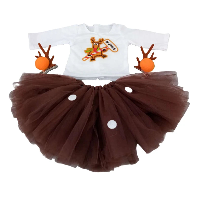 Nenuco 17-Inch Baby Doll Dress - Festive Christmas Tree Design with Red & Green Skirt for 40cm Dolls