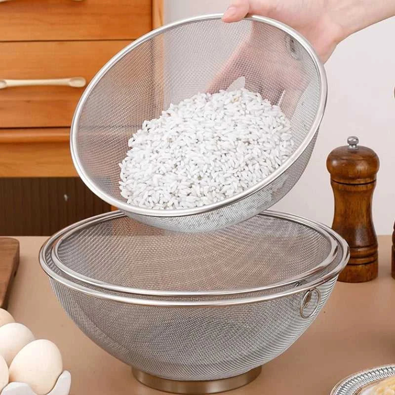 New Stainless Steel Flour Sieve Sifter Colander Drain Basket Food Filter Juice Strainer Noodle Drainer Skimmer Kitchen Tools The jack market .AU The jack market .AU Home $ 25 14:10#26cm