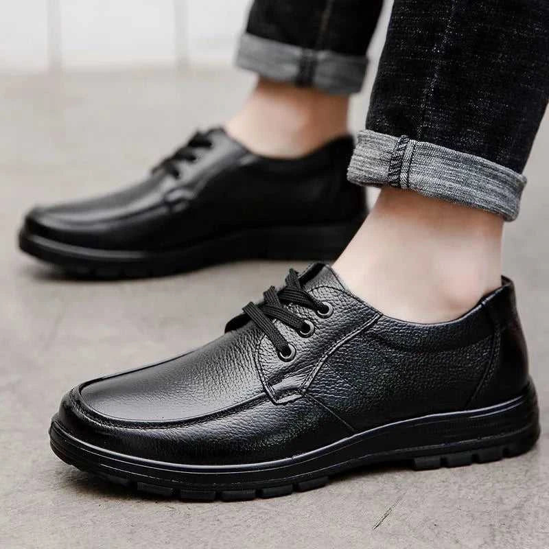 Genuine Leather Shoes Flat Mens Casual Shoes Cowhide Business Brand Male Footwear Soft Comfortable Black The jack market .AU The jack market .AU Step Up Your Style: Trendy Shoes for Every Occasion! $ 80 14:193#Black;200000124:200000364