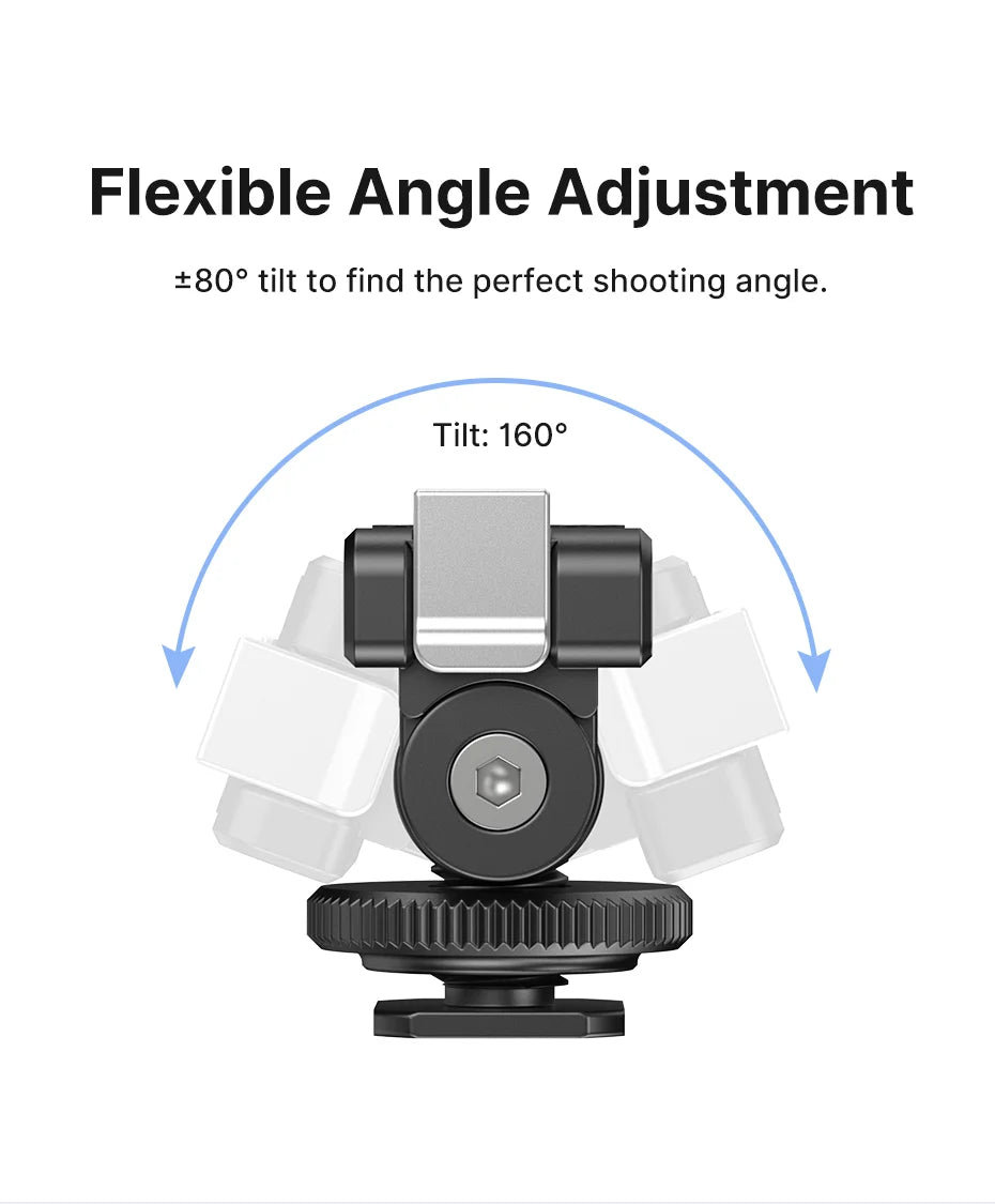 Ulanzi CA22 Cold Shoe Mount Adapter for DJI OSMO ACTION 3/4 with 1/4 Threaded Screw Adapter for Photograph Camera Magic Arm