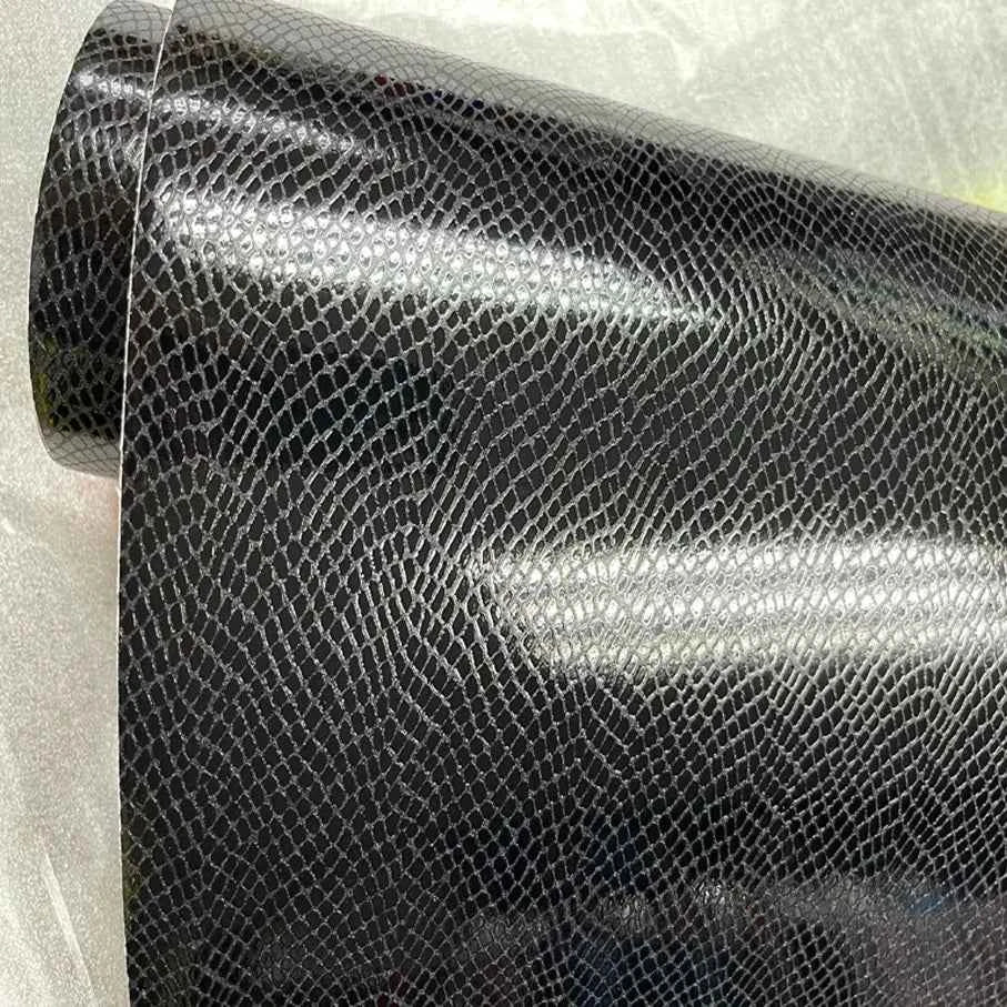 50CM*800CM Black Snake Skin Leather Grain Texture Vinyl Car Wrap Sticker Decal Film Adhesive Sticker Interior Car Styling