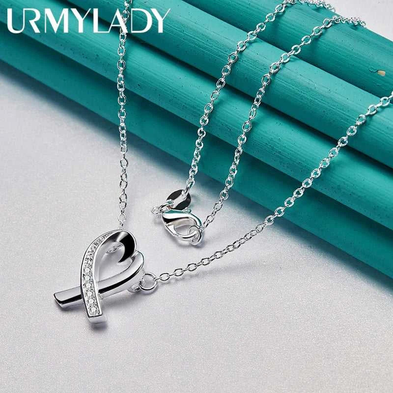 URMYLADY 925 Sterling Silver Heart AAAAA Zircon 18 Inch Pendant Necklace For Women Wedding Engagement Fashion Jewelry Gifts The jack market .AU The jack market .AU Jewellery & Chains $ 56 200000639:200661028