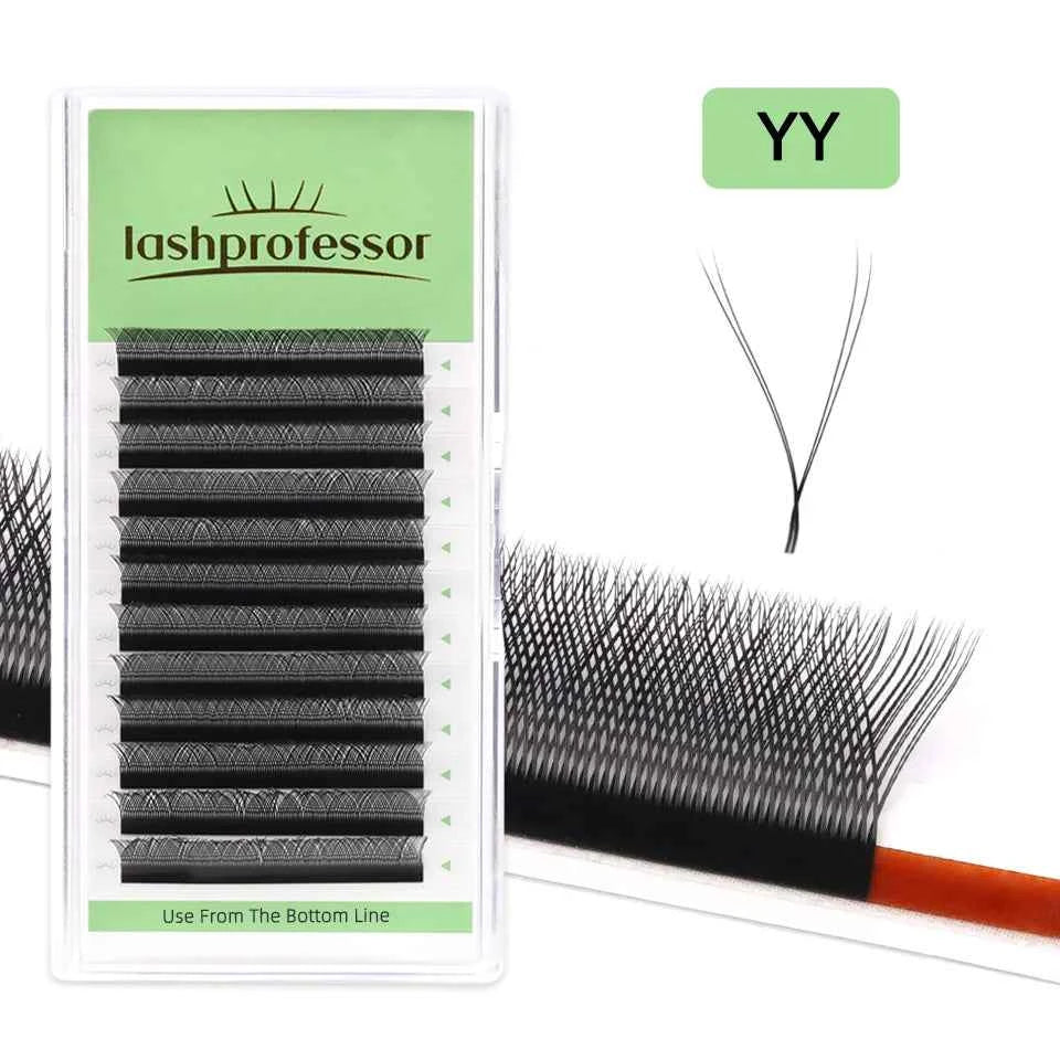 Lashprofessor 3D Spike Lashes - YY Shaped Faux Mink Premade Volume Fans for Luscious, Fairy-Like Eyes