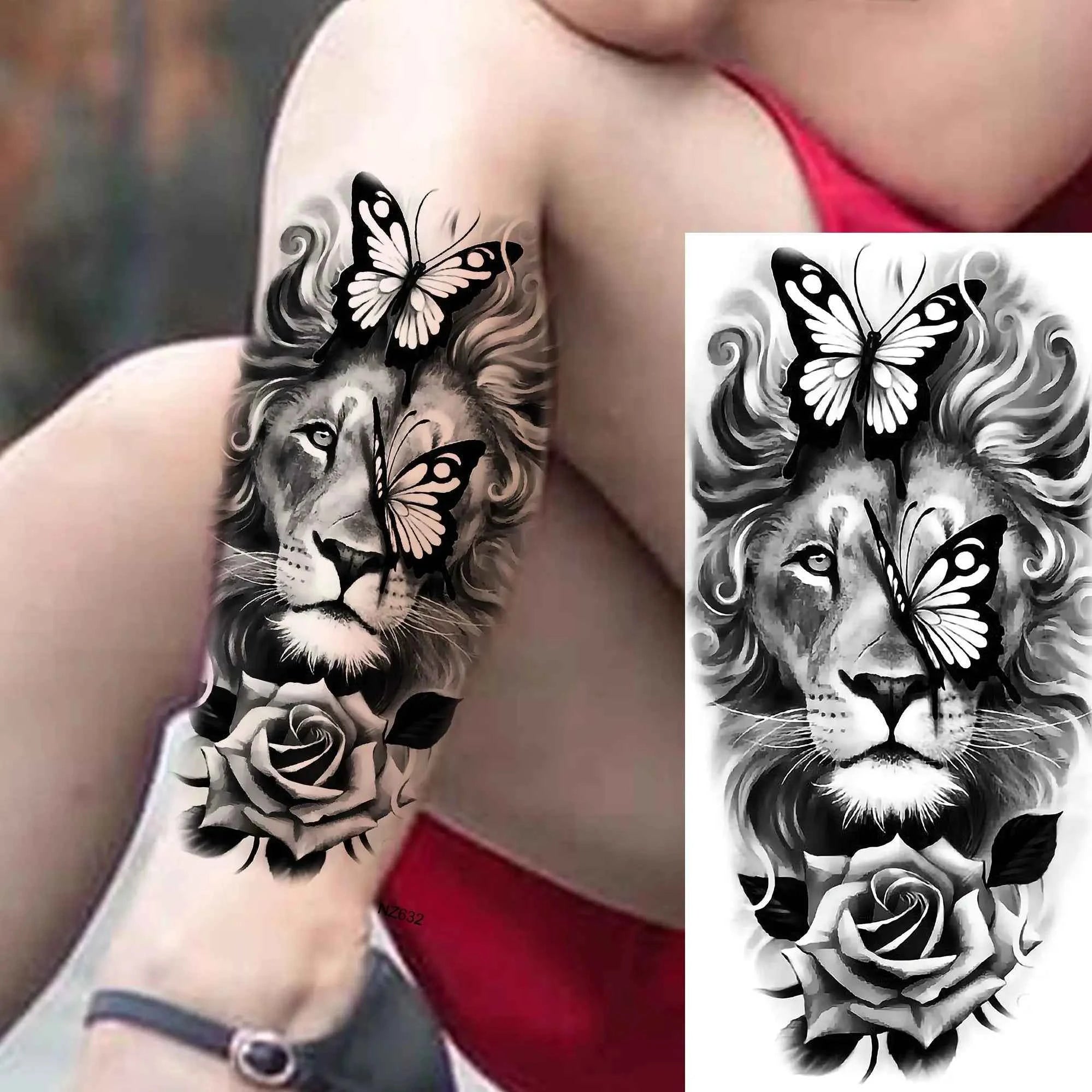 1 Sheet Flying Birds Flowers Book Temporary Tattoos For Women Waterproof Realistic Floral Animals Fake Tattoo Sticker Last Long