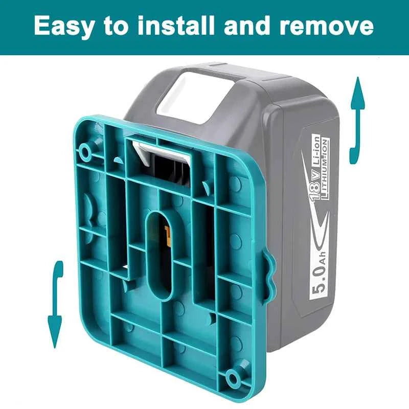 Dewalt/Makita/Milwaukee Battery Storage Rack - 5/10 Pack Wall Mount Bracket for 14.4V & 18V Li-ion Batteries