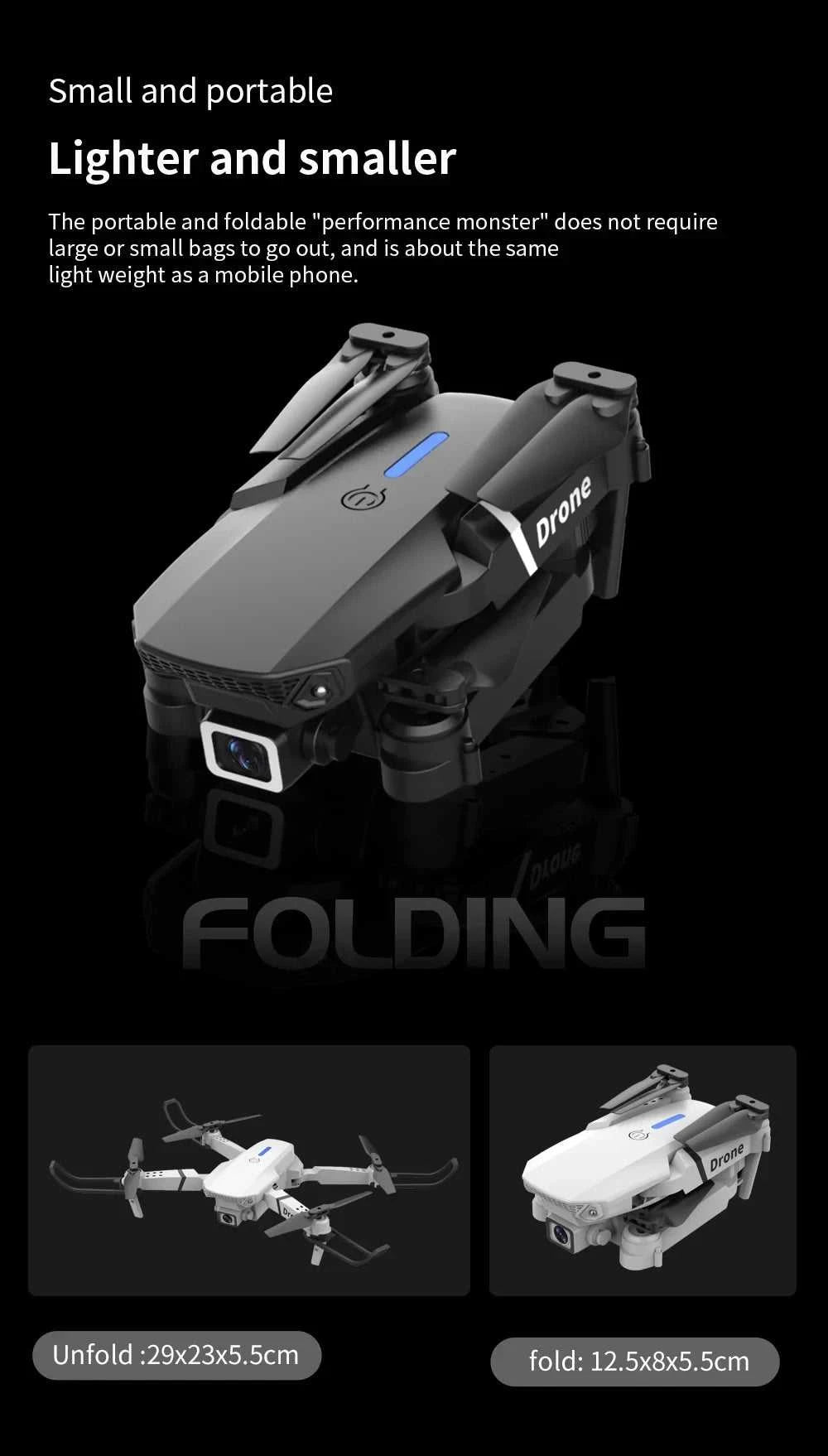 Lenovo New Drone E88 Pro RC 20000M Quadcopter Drone FPV WiFi Foldable With Mod Altitude Resistance 8K Camera Wide-angle Shootin The jack market .AU The jack market .AU Drones $ 78 14:29#B-no-Cam