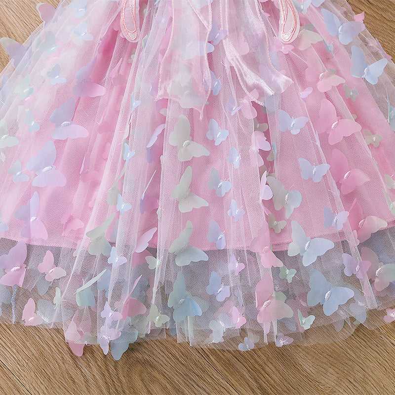 Girls Summer Elegant Dress With Large 3D Butterfly Wings Gauze Princess Dress Bow Kids Sleeveless Birthday Party Evening Dresses The jack market .AU The jack market .AU Mum & Kids: Essential Products for Every Family $ 46 14:496#dress Led lights;200000463:200004192#8T