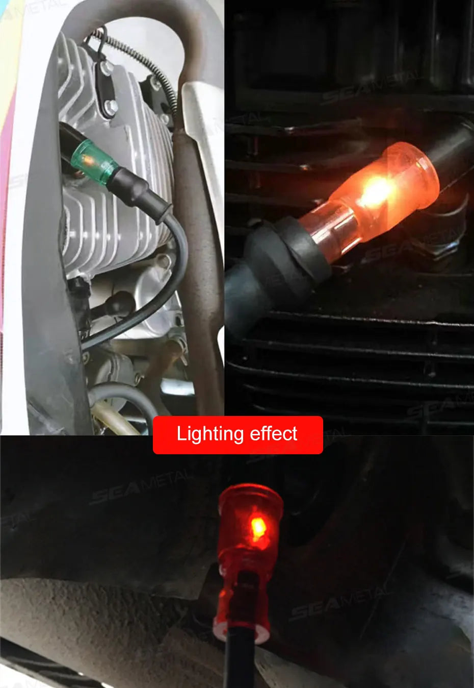 BLALION Motorcycle Flash Spark Plug Cap Universall Motorcycle Ignition Spark Plug Cap 90Degree Flashing Spark Plug Cap For Moto