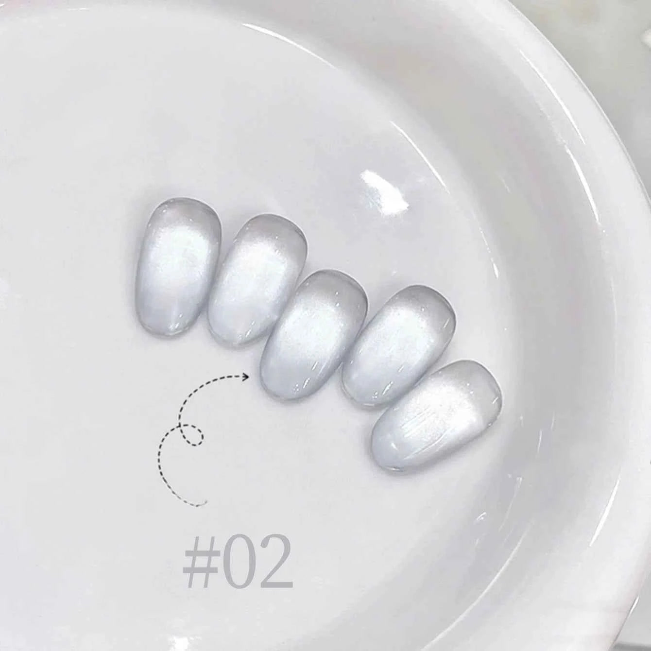 10ML 1-8pcs 2026 New Style Clear Universal White Glass Beads Cat Eye Magnet Gel Nail Polish Suitable For Toe Nails White Nails