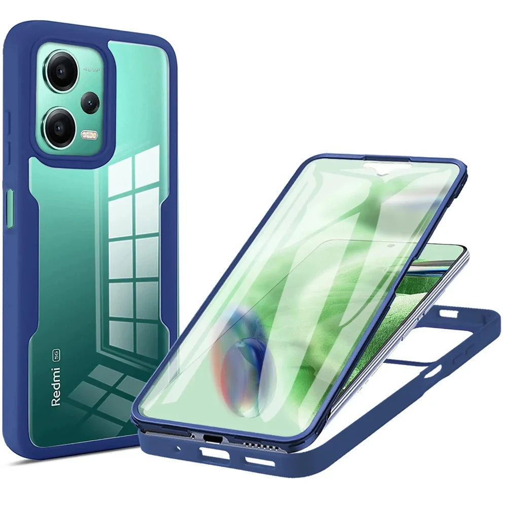 Redmi Note 13 Pro Plus Silicone Case - 360° Shockproof with Built-in Screen Protector for Redmi Note 12 Series