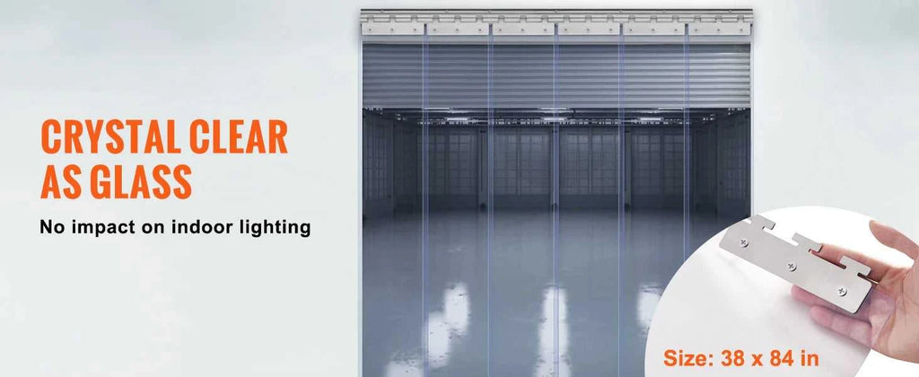 SucceBuy PVC Clear Strip Curtain 84" x 38"/48"/60" Plastic Windproof Door Freezer Curtain Hanging Strips for Warehouse Home The jack market .AU The jack market .AU Home $ 109 14:200002130#38x84in;200007763:201336105