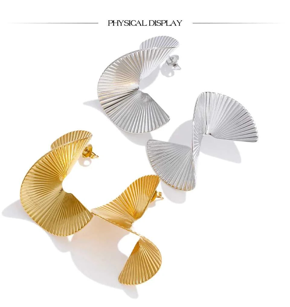 Yhpup Statement Stainless Steel Metal Twist Gold Color Geometric Stud Earrings Fashion Temperament Waterproof Jewelry Wholesale The jack market .AU The jack market .AU Jewellery & Chains $ 52 200001034:361181#YH3093A Steel
