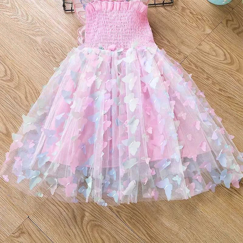 Girls Summer Elegant Dress With Large 3D Butterfly Wings Gauze Princess Dress Bow Kids Sleeveless Birthday Party Evening Dresses The jack market .AU The jack market .AU Mum & Kids: Essential Products for Every Family $ 46 14:496#dress Led lights;200000463:200004192#8T