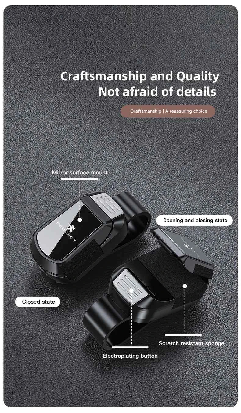 Mirror Style Car Sun Visor Glasses Holder Sunglasses Clip For Peugeot 206 307 308 3008 207 208 407 4008 408 508 2008 5008 301